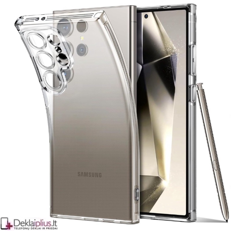 Silikoninis dėklas su kameros apsasuga 2.0 mm storio - permatomas (Samsung Galaxy S26 Ultra) Silikoninis dėklas su kameros apsasuga 2.0 mm storio - permatomas (Samsung Galaxy S26 Ultra)